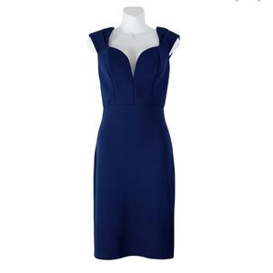 Lulu’s Cocktail Dress Navy Blue Plunge Neck Sleeveless Sheath Women’s Size Small